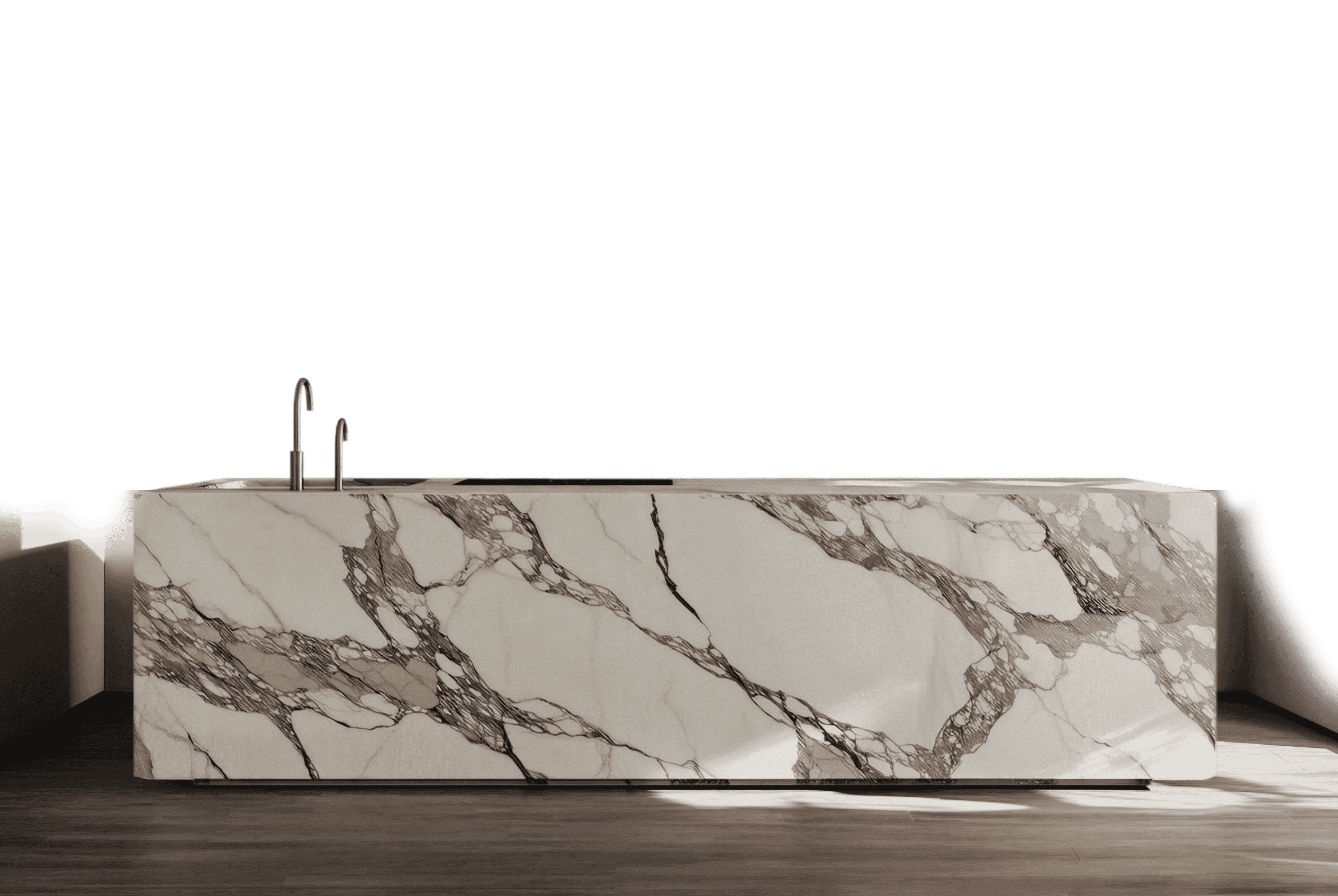 Marble kitchen island detail